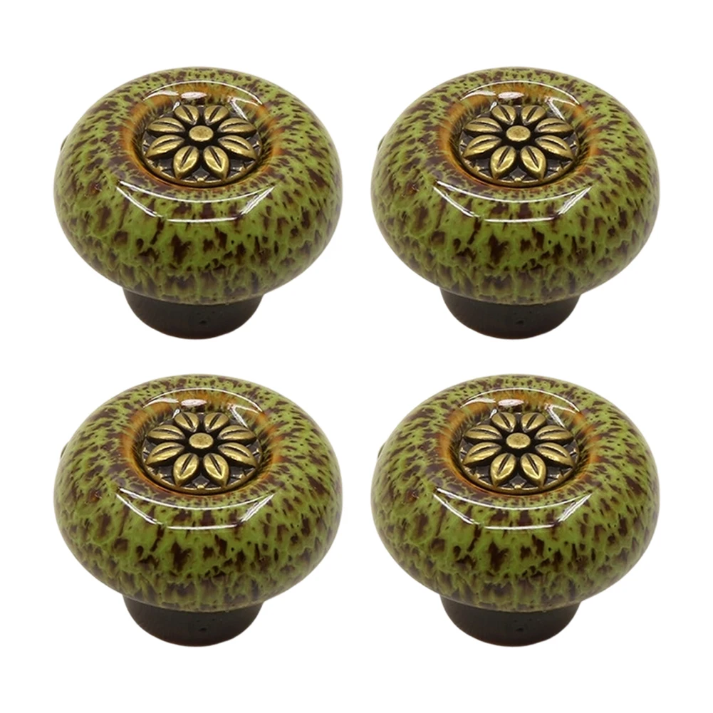 Zinc Alloy Hardware Drawer Pull Ceramic Zinc Alloy Construction Rounded Comfortable Grip for versatile Furniture Use