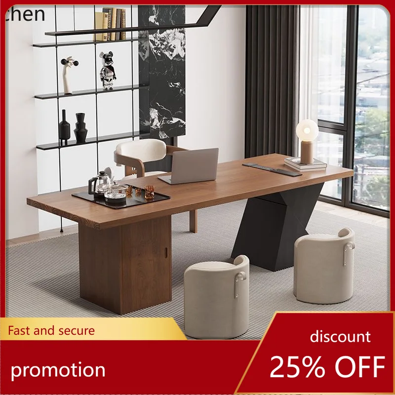 

HXL Solid Wood Tea Table and Chair Set for Tea Brewing and Office Use