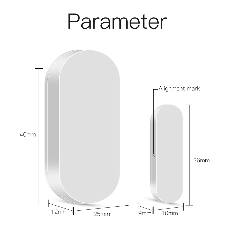 1 шт. для ZigBee умный датчик двери, окна, детекторы открытия и закрытия двери, умная домашняя охранная сигнализация для систем сигнализации