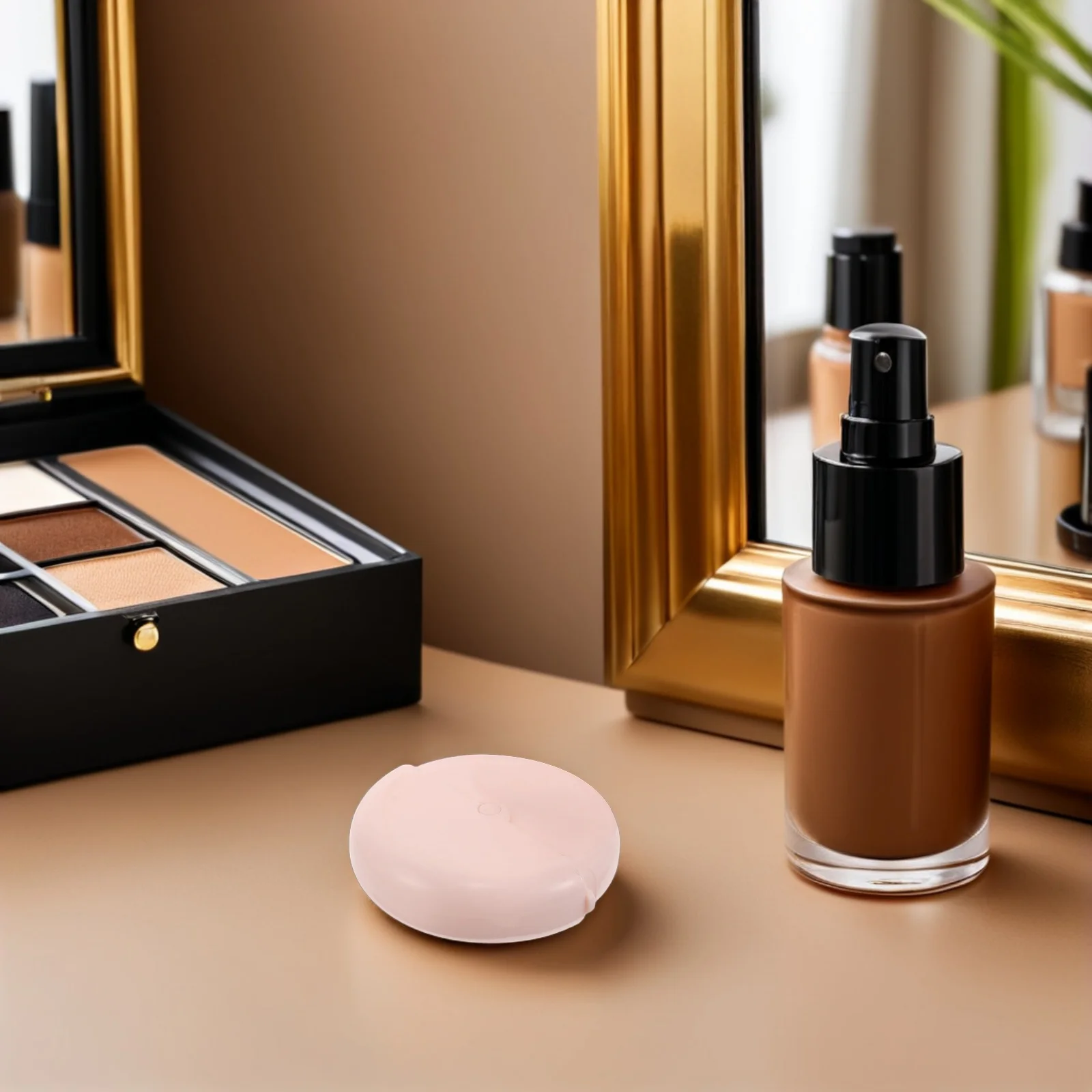 

2Pcs Rotatable Cap Wave Shape Foundation Brush Ergonomic Flat Makeup Applicator for Liquid Cream Powder Full Coverage Face