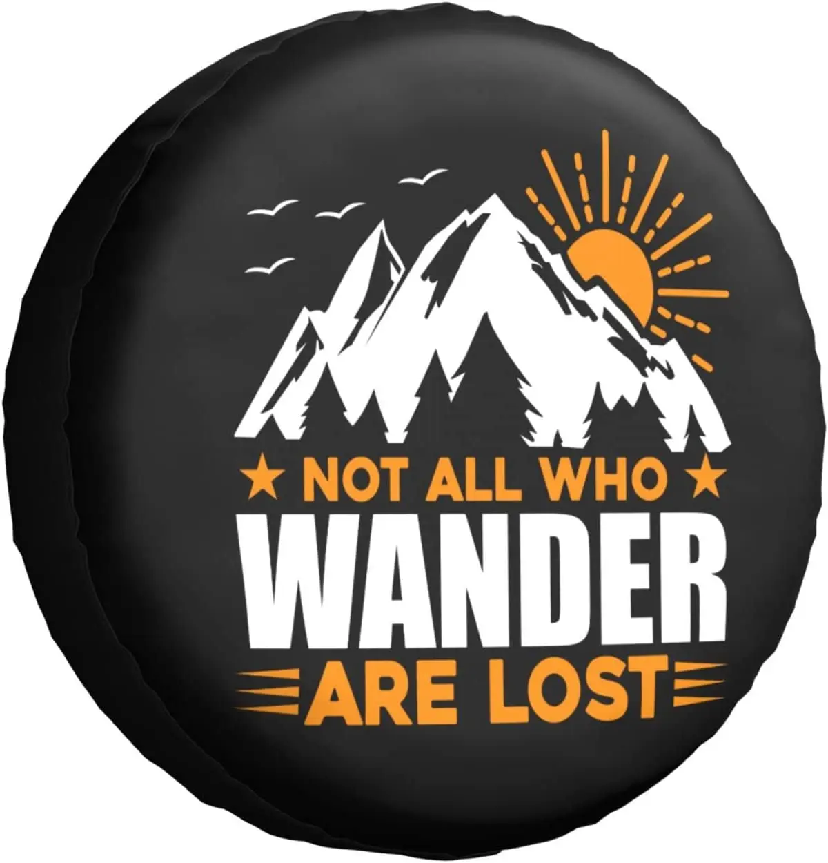 Not All Who Wander are Lost Spare Tire Cover Mountain Wheel Protector for Truck SUV Trailer Camping Rv Tire Covers14 15 16 17 In