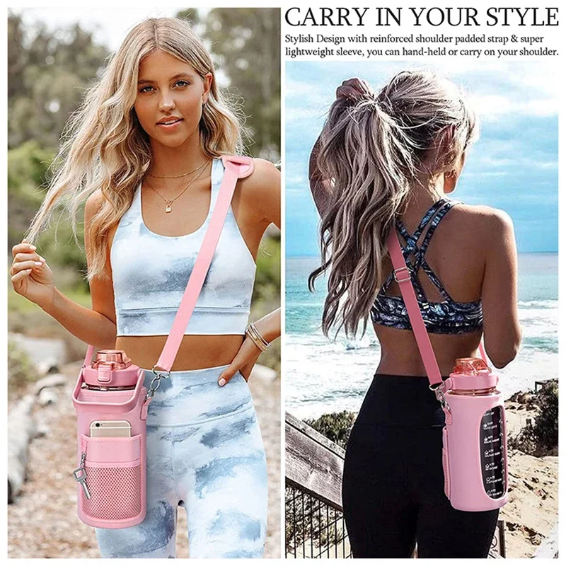 2L Water Bottle Cover Insulator Sleeve Bag Tumbler Bottle Case Bag with Strap Portable for Camping Outdoor Sports Drinkware Bag