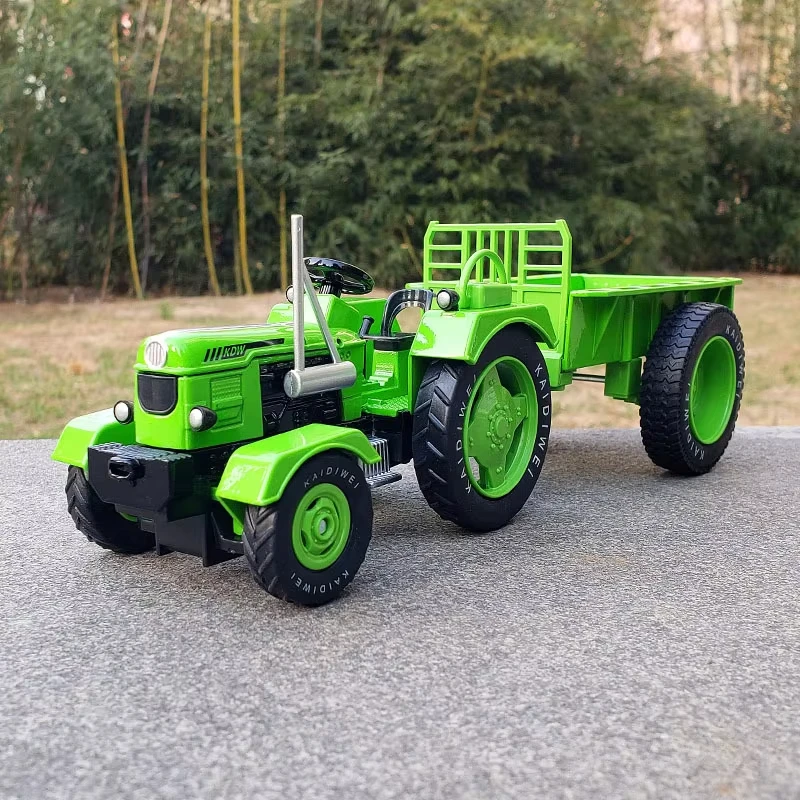 1:18 ريترو مزارع سيارة جرار مقطورة سبيكة سيارة نموذج دييكاست محاكاة جمع الديكور هدية عيد ميلاد سيارات لعبة هدية الكريسماس