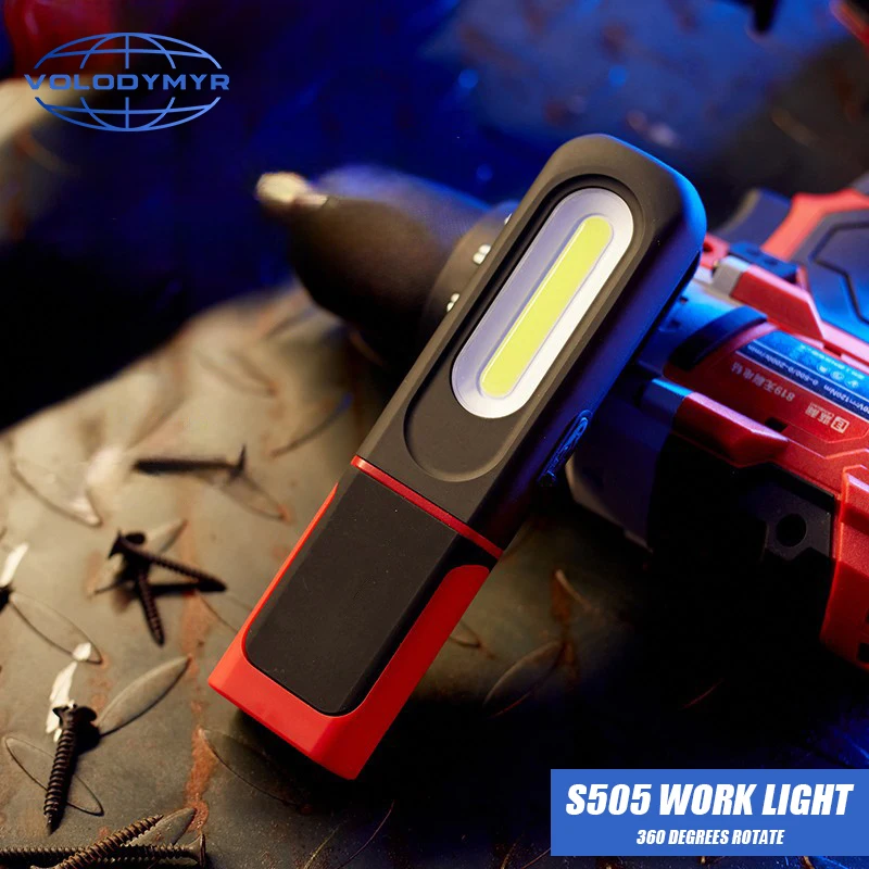 

VOLODYMYR Portable Adjustable Bright COB LED Checking Lamp Handheld Work Light for Car Repair Camping Outdoor Emergency Lighting