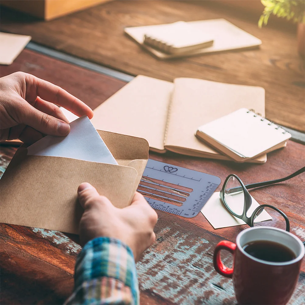 Modèle d'adresse d'enveloppe, 4 pièces, lettrage creux, fournitures de papeterie pour étudiants, pochoir d'adressage