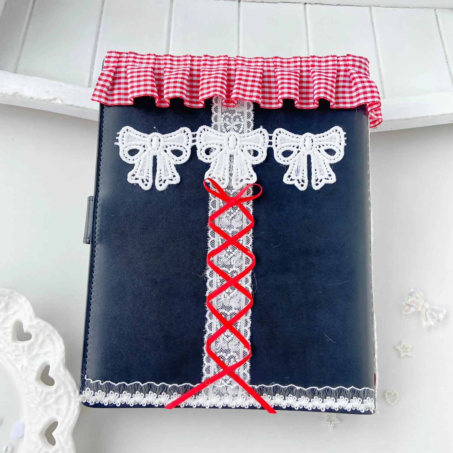 Cherry Binder Big A5 Handmade Lace Strawberry Kpop Cards Idol Picture Anime Card Holder Booklet Photos Album  Photocard Collect