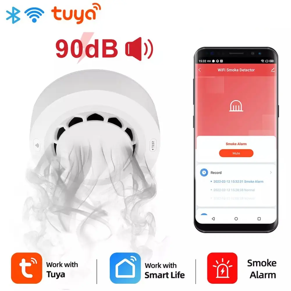 TY013 inteligentny bezpieczeństwo w domu alarmuje czujka alarmowa do wykrywania zadymienia Wi-Fi z aplikacją Tuya