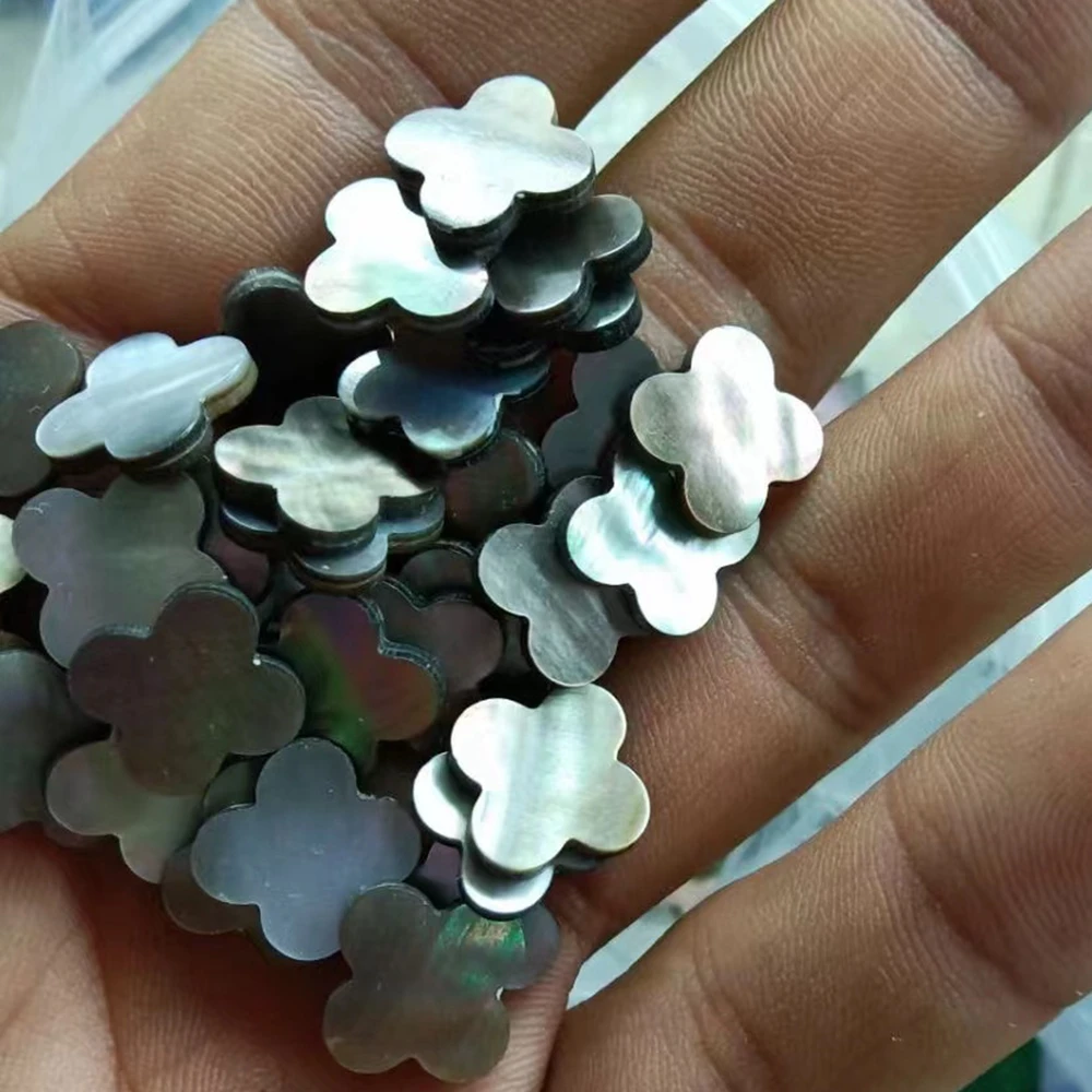 

6x6x2-14x14x2 мм высшее качество натуральный белый серый раковина 4 лист клевера драгоценный камень для 18-каратного золота ювелирные аксессуары