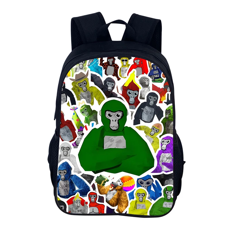 Mochila escolar con etiqueta de gorila, Mochila escolar con etiqueta de gorila, Mochila con etiqueta de gorila, Mochila para estudiantes, regalo de Navidad