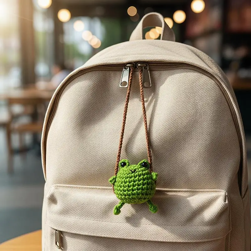 Handmade Knitted Animal Keychain Pendants Cute Frog Duck Rabbit Chick Charm Soft Backpack Decor for Kids Birthday Party Favors