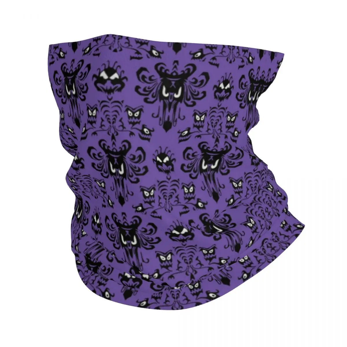 Custom Halloween Haunted Mansion Bandana Neck Gaiter Windproof Face Scarf Cover Men Women Headband Tube Balaclava