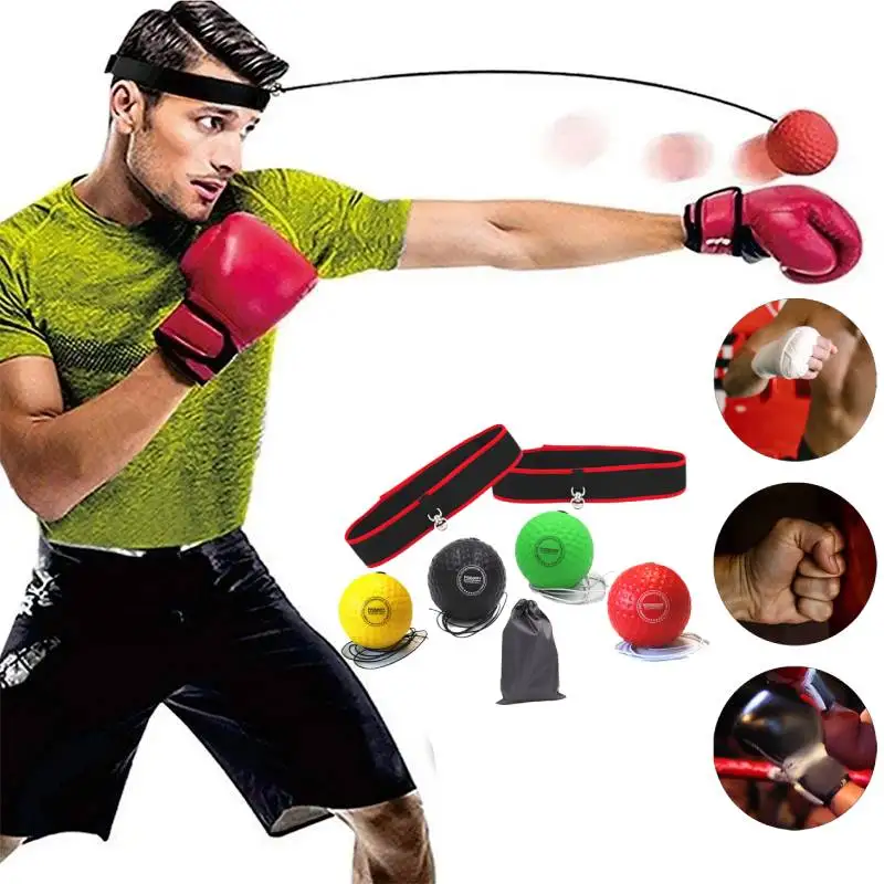 Boxing Reflex Speed Punch Ball MMA Sanda Boxer Raising Reaction Force Hand Eye Training Set Stress Gym Boxing Muay Thai Exercise