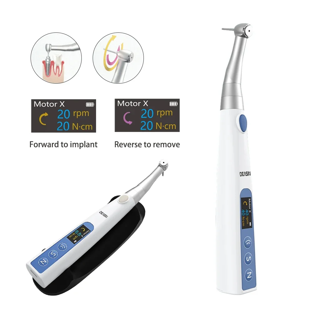 Portable 20:1 Contra Angle Electric Torque Wrench Handpiece Den tal imp lant Surgery Instruments Without Led Indicator