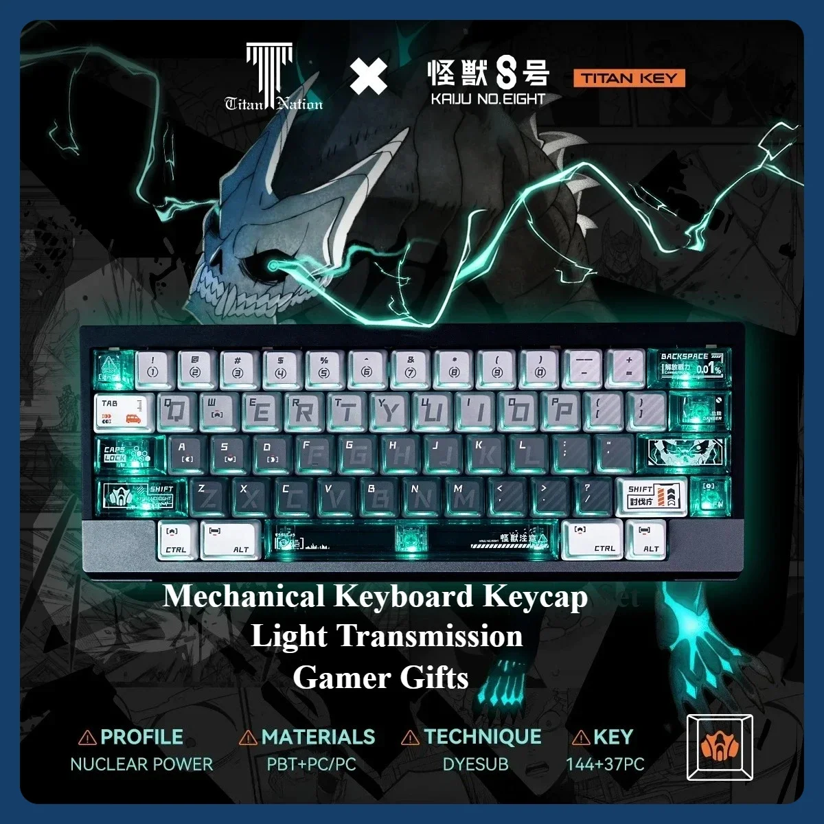 titan-nation-kaiju-no8-copritasti-trasmissione-della-luce-cherry-profilo-tastiera-meccanica-set-di-copritasti-accessori-regali-per-giocatori