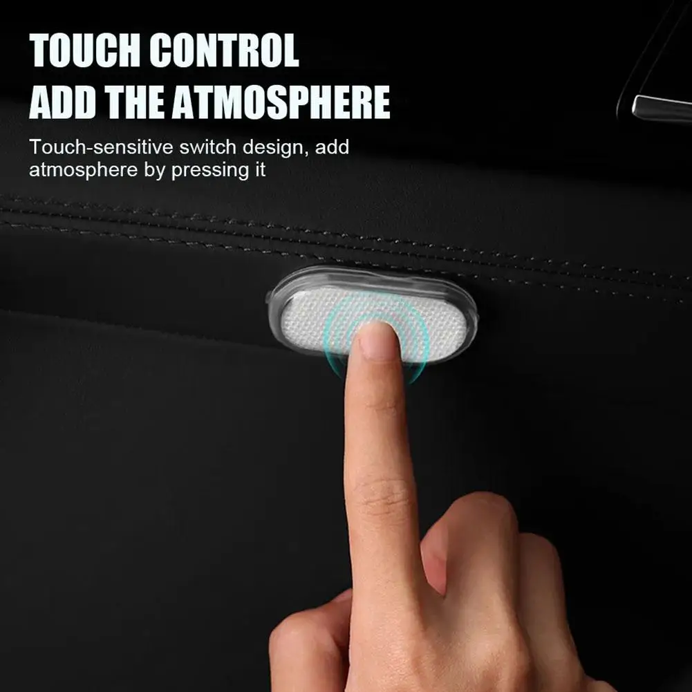 4pcs 7-color Car Atmosphere Light Touch Sensor Interior Light Trunk Light USB LED Sensor Modification Auto Breathing Lighti I7K1