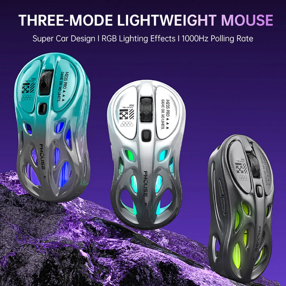 Bluetooth Wireless Mouse Tri-Mode Wireless Mouse RGB Esports Gaming Mouse Ultra Lightweight Hollow Out Sports Car Modeling Mouse