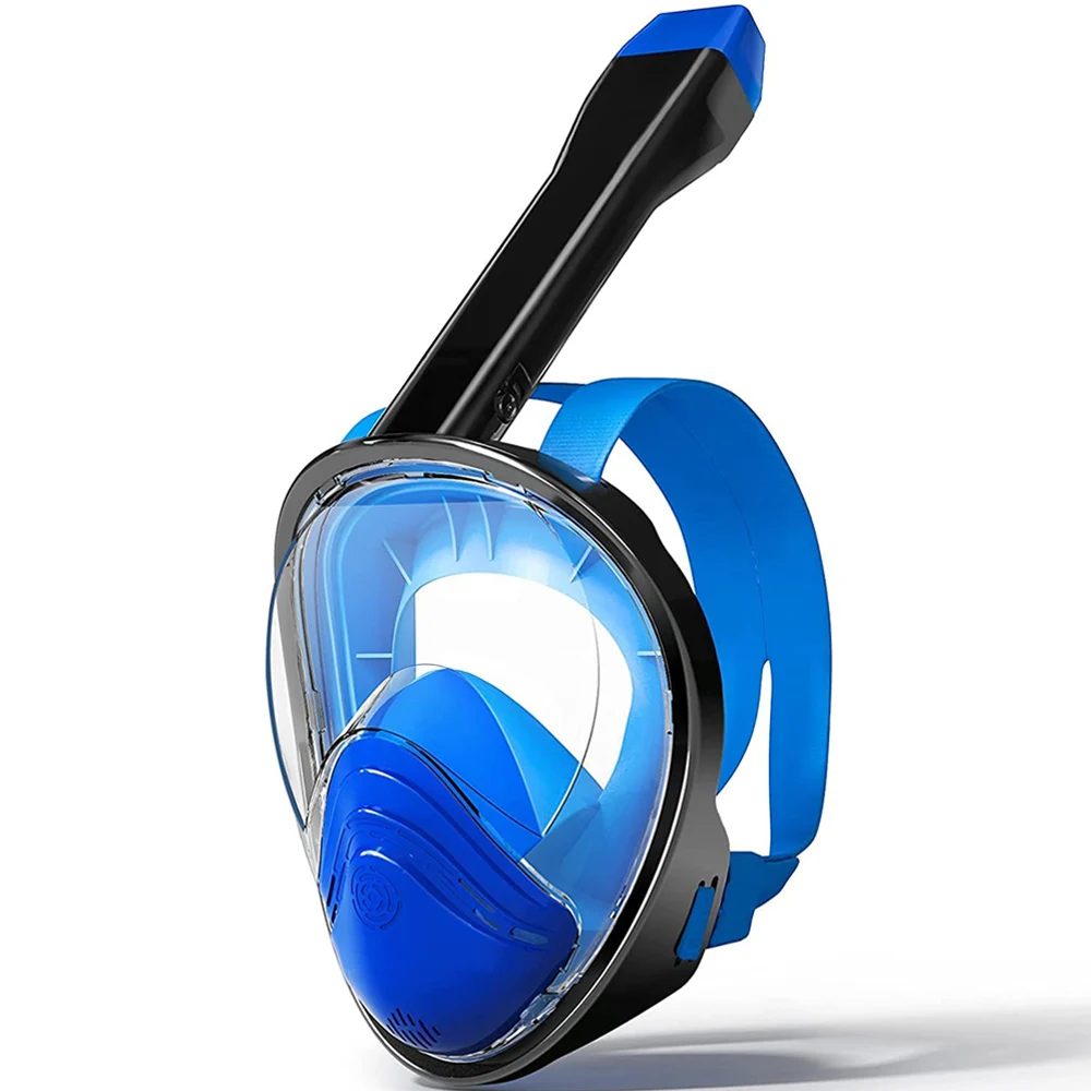 Neue Vollgesichts-Tauchmaske mit verbessertem Atemsystem, Antibeschlag, auslaufsicher, Schnorchelmaske, Schnorchelausrüstung für Schwimmtauchtage für Erwachsene