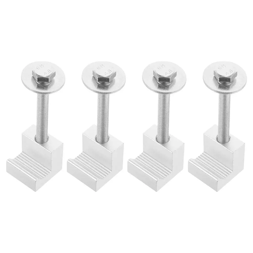 

4Pcs Tool Box Mounting Clamps Aluminum Alloy J-Shaped Heavy Duty Truck Rack Fastener for Pickup Bed Rails Crossover Toolbox Tie