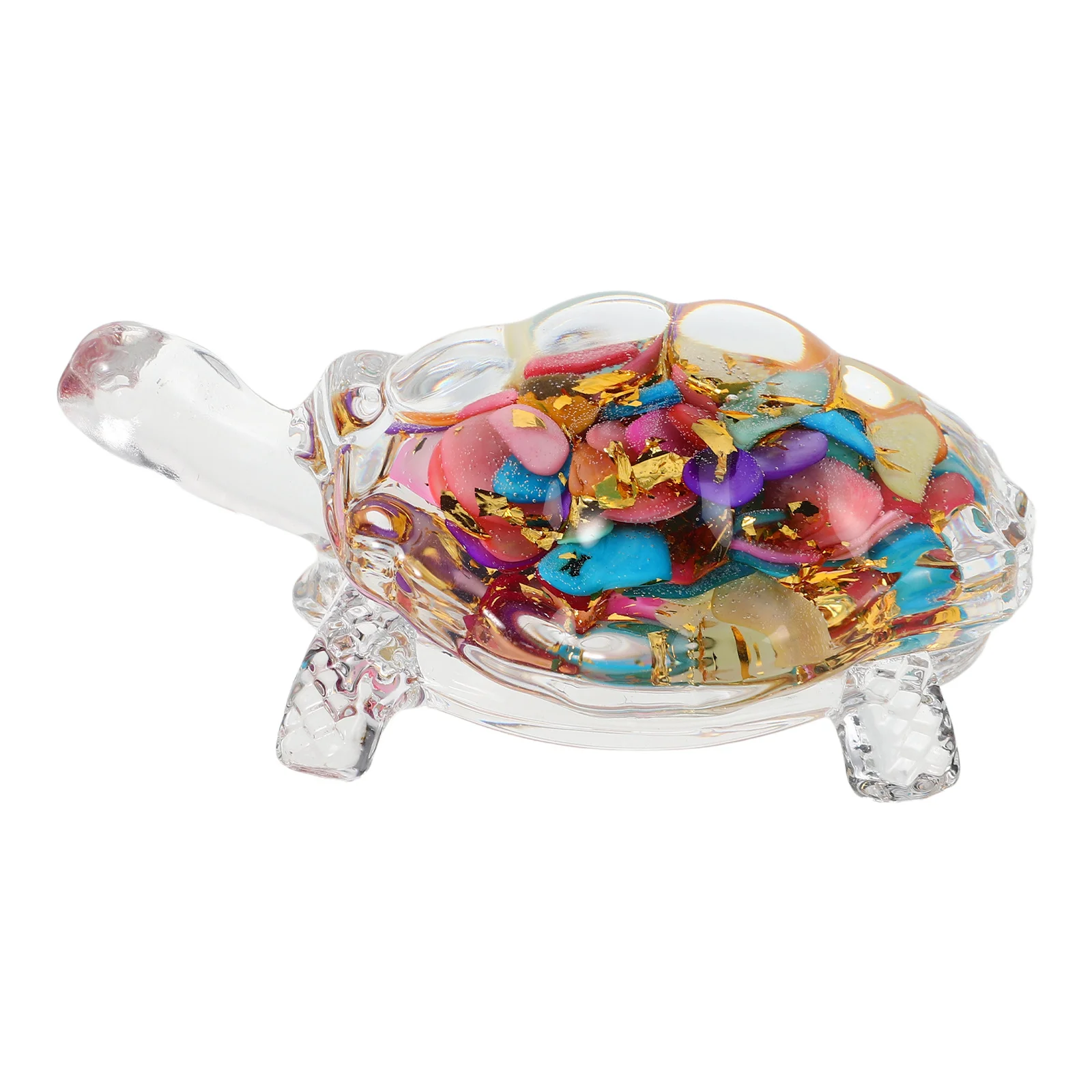 

Natural Crystal Glass Sea Turtle Sculpture Clear Transparent Design for Home Office Desk Decor Feng Shui Aquarium Marine Animal