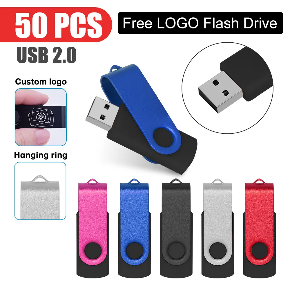 50pcs/lot Free Faster Shipping Custom Logo USB Flash Drive 2.0 128MB 512MB 2GB 4GB Good Gift Cheaper Price Pendrive Memory Stick