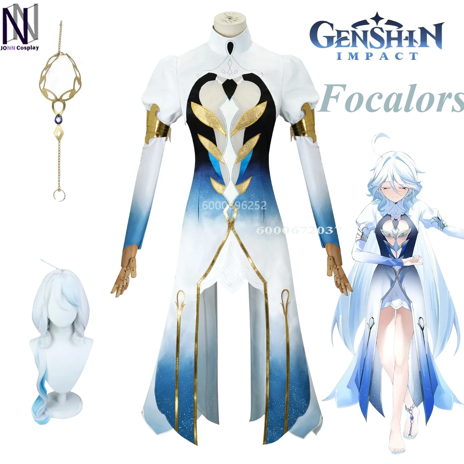 Genshin Impact Furina Cosplay Costume Demon God Focalors Divine Attire Anime Carnival Uniform Halloween Masquerade Women Fashion