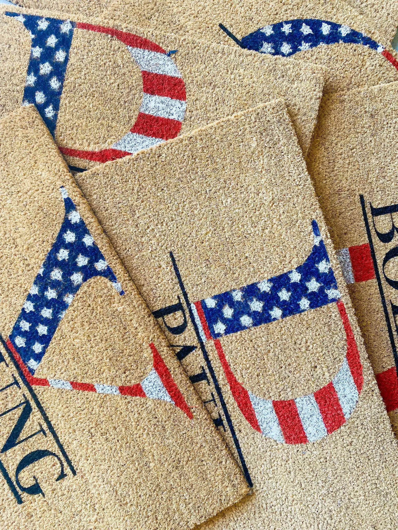 Personalized American Flag Graphic Last Name Doormat Home Company Business Design Your Name Welcome Mat Entrance Porch Decor