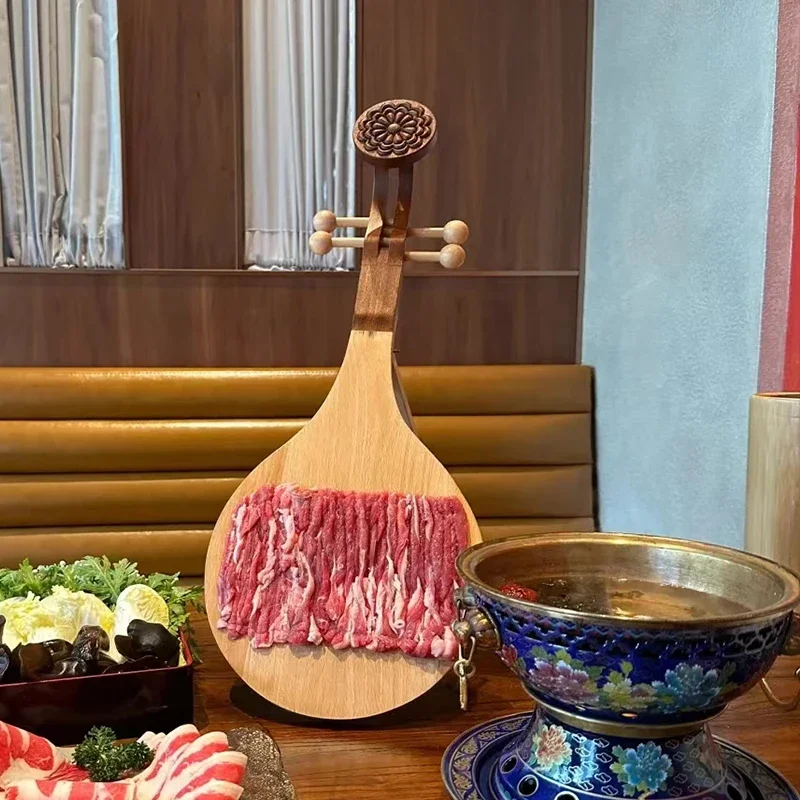 Wooden pipa shape Uncle Yang hot pot hand-cut fresh beef and mutton creative characteristics vertical special tableware