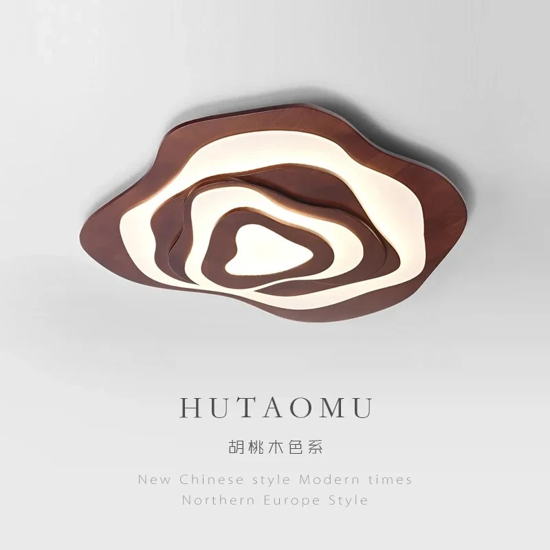 

Современный скандинавский деревянный светодиодный потолочный светильник в форме цветка для гостиной, спальни, шале, столовой, кухни, декоративные светильники