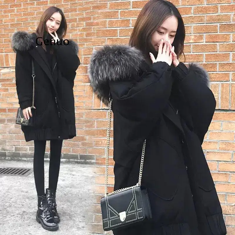 

2022 Ladies Winter New Down Cotton Jacket Women Plus Size Loose Hooded Casual Overcome Thicker Warm Cotton Jacket Female