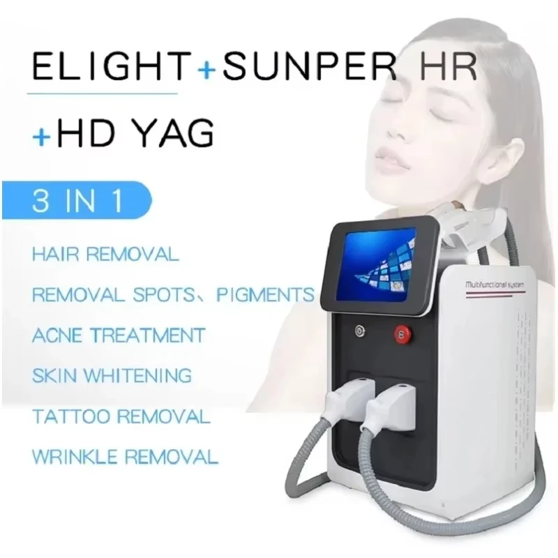 

3 in 1 Diode Laser OPT IPL Portable ND Yag Laser Tattoo Removal Professional Beauty Equipment Laser Hair Removal