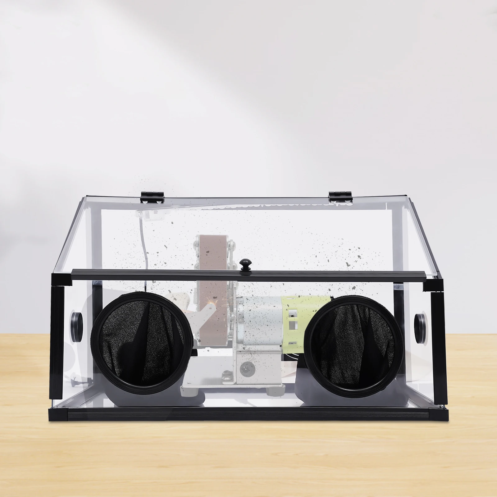 

Акриловый пылесборник с вентилятором и подсветкой, 110 В, пылесборник для полировки, шлифования, настольный пылезащитный чехол для ювелирных изделий, обработки дерева