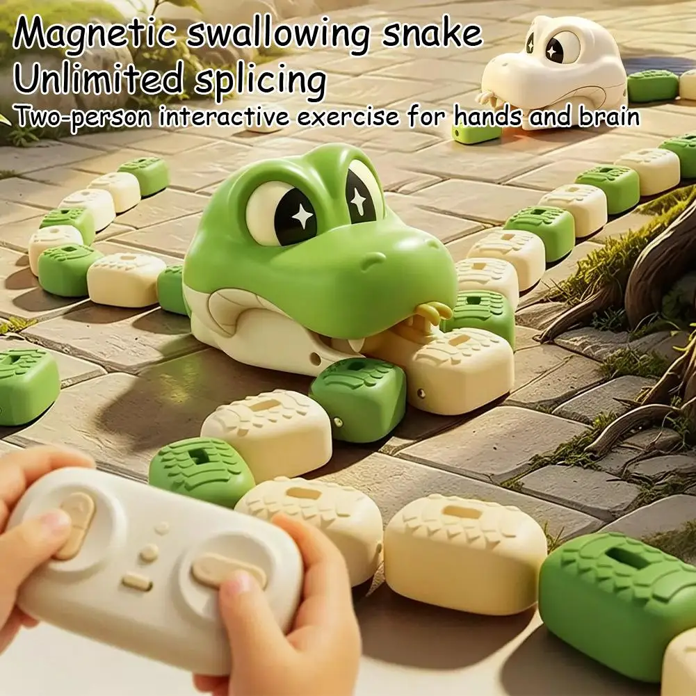 Remote Control Snake Toy RC Magnetic Swallowing With Music Interactive Game Toys Fun Math Enlightenment Toys