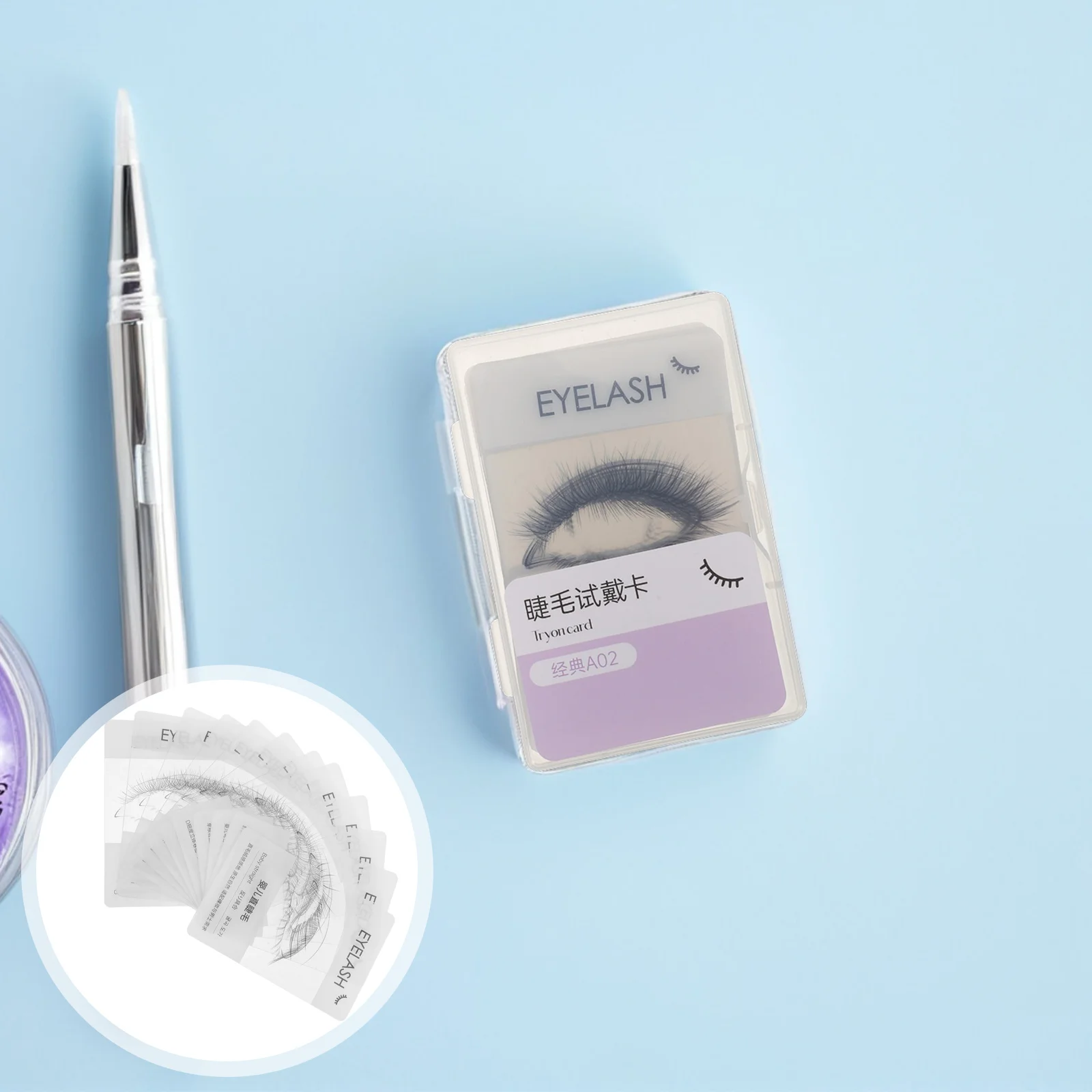 

12Pcs False Eyelash Trial Card: Compact Lash Try on Tool for Efficient Extension Selection and Professional Makeup Consultations