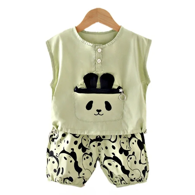 

New Summer Baby Boys Clothes Suit Children Vest Shorts 2Pcs/Sets Toddler Clothing Infant Casual Cartoon Costume Kids Tracksuits