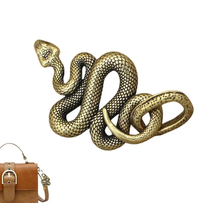 Year Of The Snake 2025 2025 Snake Pendant Ornaments Chinese Character Keychain Brass 3D Car Pendant Purse Bag Car Key Backpack