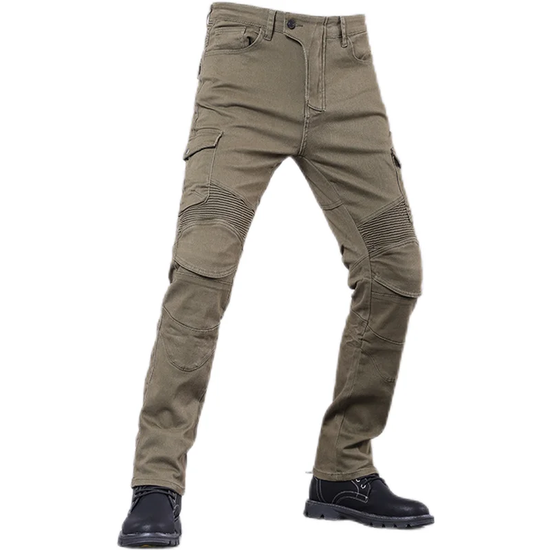 Black Green Summer Moto Pants Pants Men Moto Jeans Protective Gear Riding Touring Motorbike Trousers Motocross Pants Moto Pants