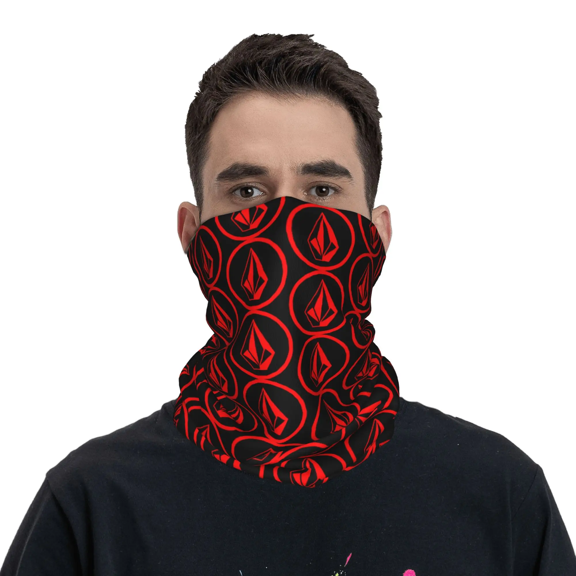 

Custom V-Volcoms Skate Stone Bandana Neck Gaiter for Ski Hunting Men Women Wrap Scarf Boardsports Surfboard Headband Warmer