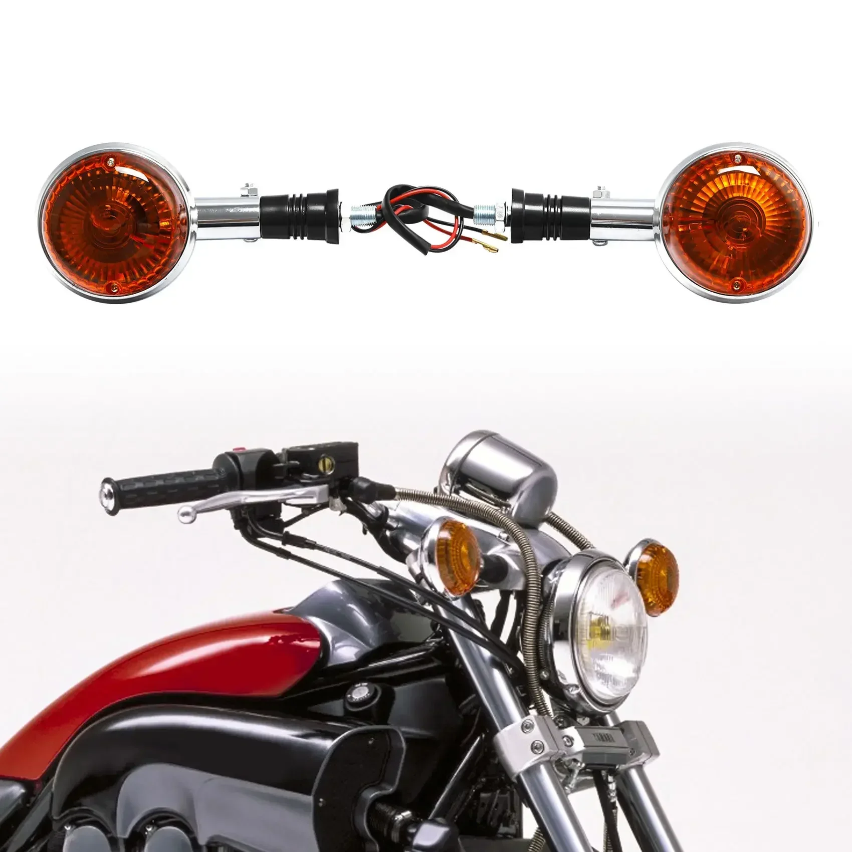 Turn Signal Indicador Blinker Luz Âmbar, Moto Peças, Yamaha XV535 XV920 Virago