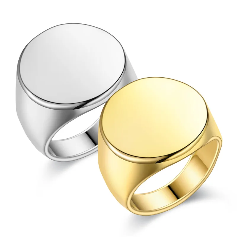 Meetvii Men's Ring Punk Rock Smooth Alloy Signet Ring For Men Hip Hop Party Jewelry Wholesale Male Wedding Rings