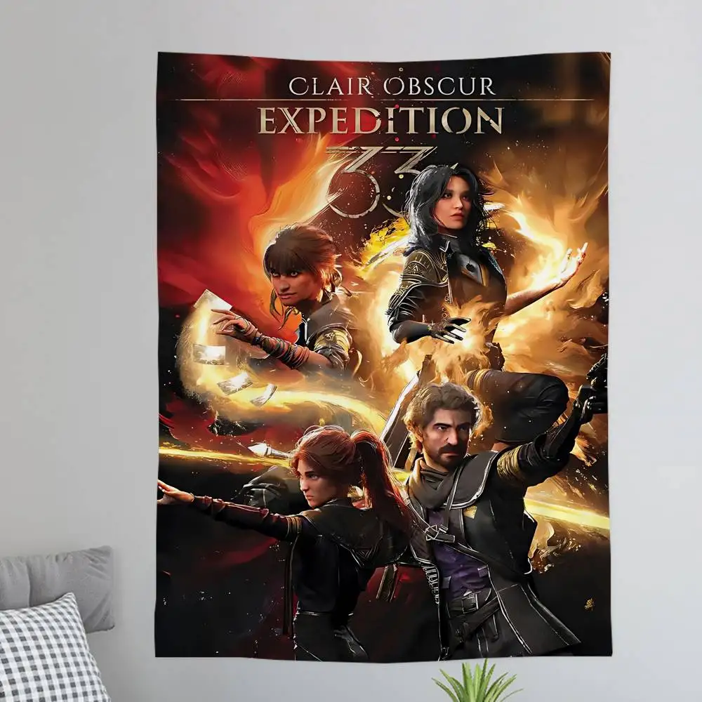 

Популярный гобелен «C-clair O-obscur E-expedition 33» с аниме-принтом, японский настенный гобелен, декор для дома