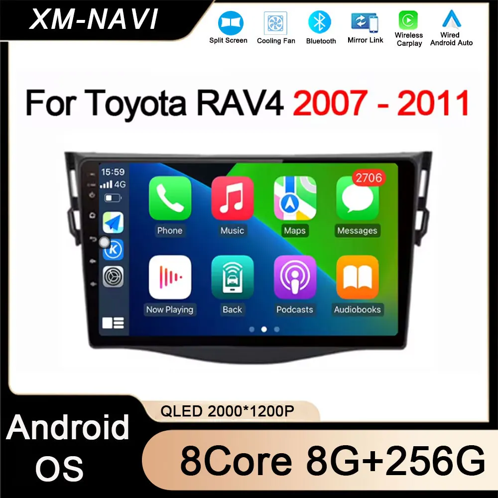 

9'' Android 13 Car Multimedia Radio For Toyota RAV4 2007 - 2011 GPS Navigation WIFI Player BT 4G LET IPS Screen NO 2din DVD