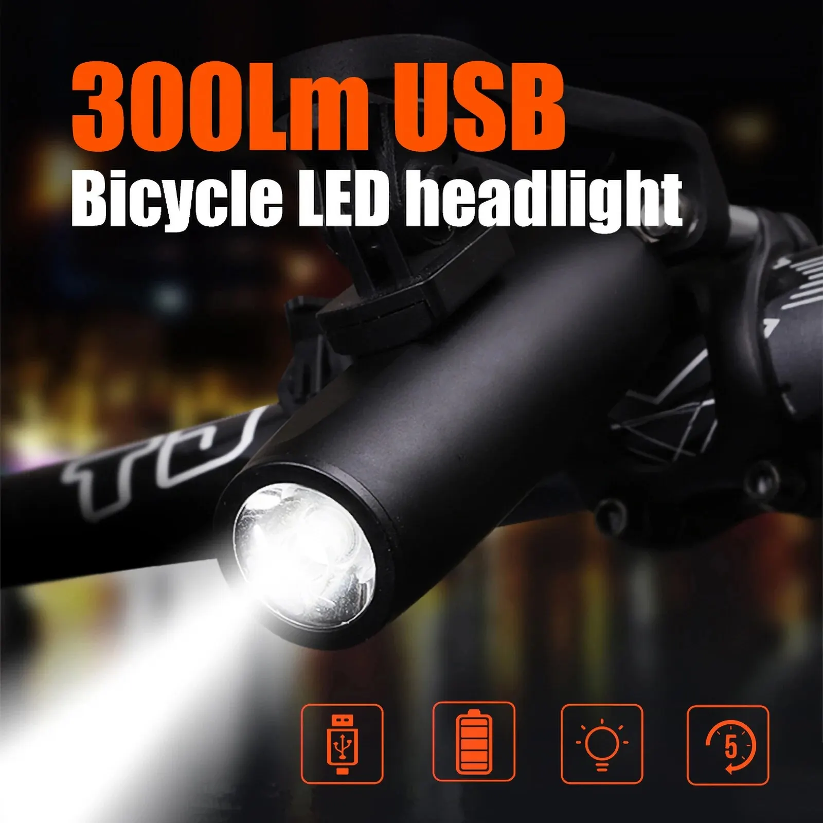 TX300 Bike Headlight TX 300 Lumen Rechargeable Road MTB Front Lamp Bicycle Light Aluminum Alloy Ultralight Flashlight USB Charge