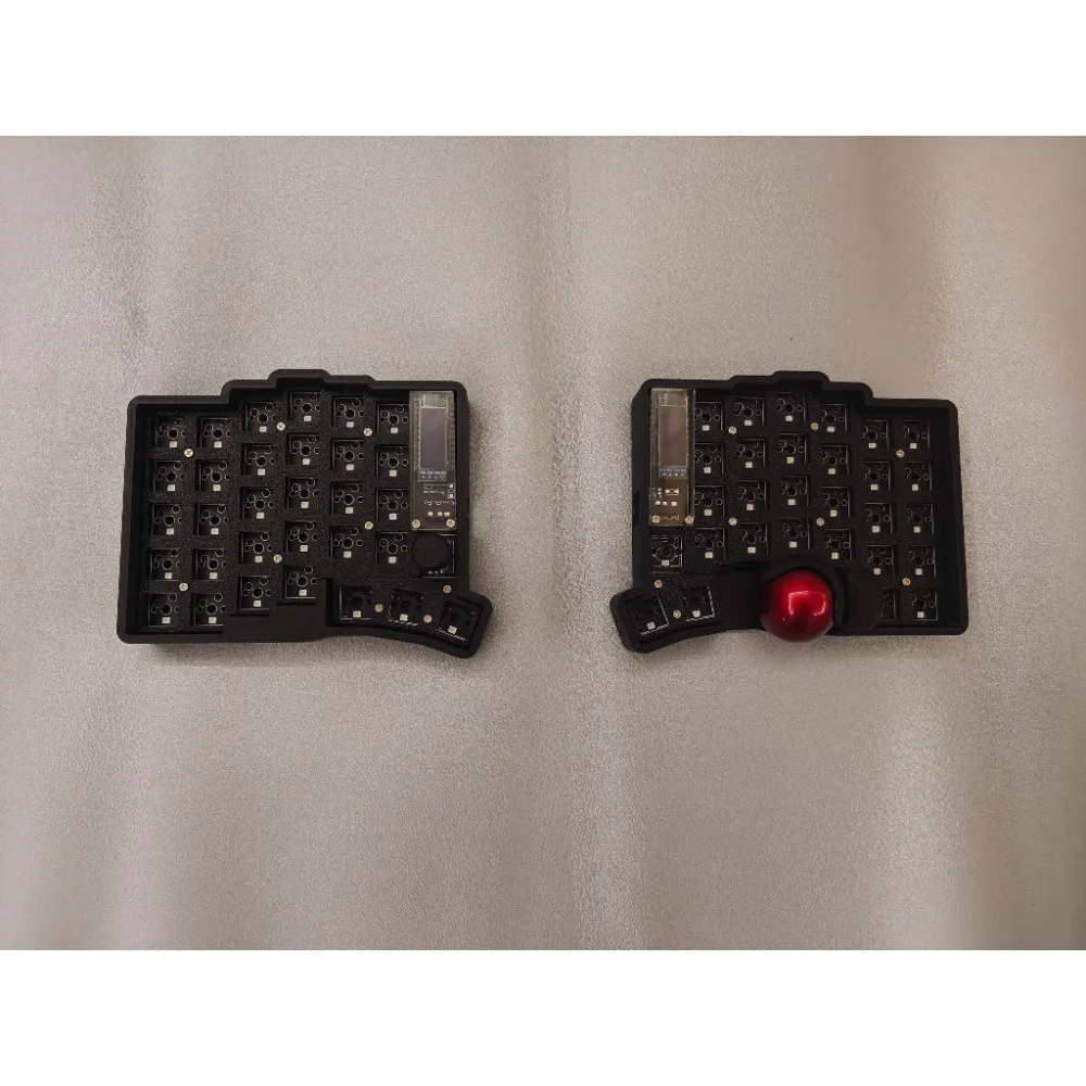 

Комплект клавиатуры серии Trackball Проводной разделенный индивидуальный комплект клавиатуры на базе прошивки QMK Аксессуары для клавиатуры Ключ для замены флакона