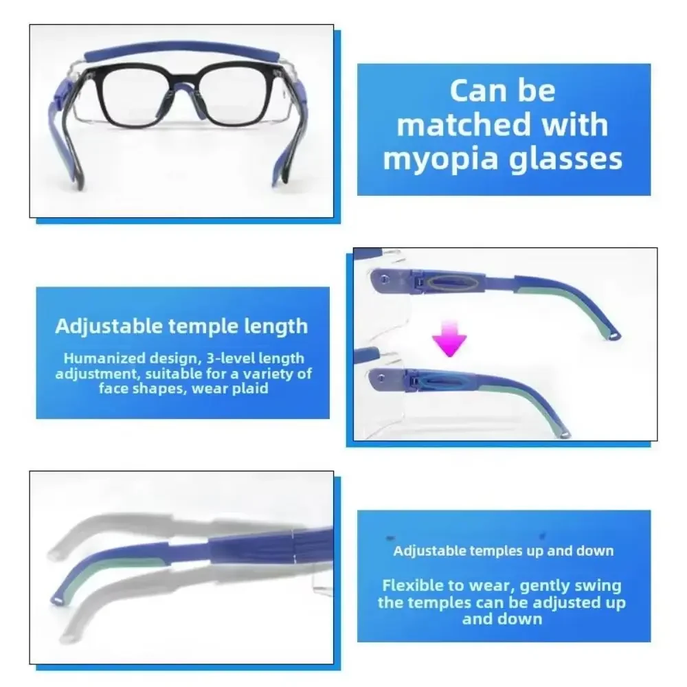 Anti Fog Dust Safety Goggles Anti-Splash Adjustable Frame Eye Protection Glasses Blocking UV Clear Surgery Goggles