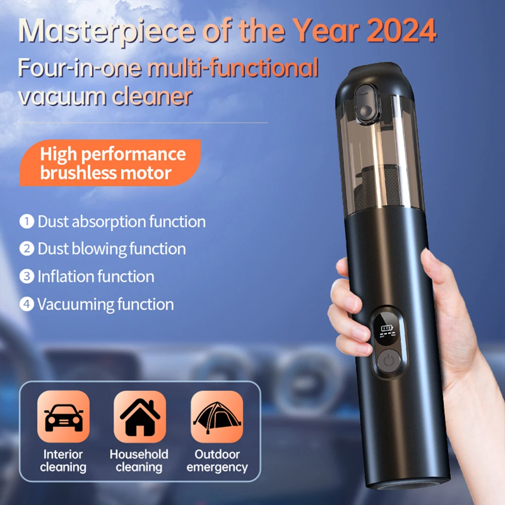 120W Handheld Car Vacuum Cleaner 14000PA Powerful Suction LED Display Cordless Car Vacuum Vacuum Cleaner Cordless For Office