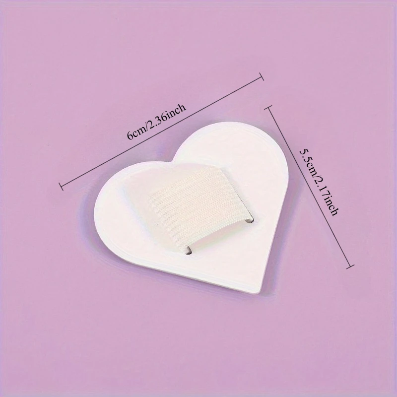 Heart-Shaped Elastic Pen Holder, Self-Adhesive Leather Pen Clip, for Notebook, Office Stationery, with No Feathers