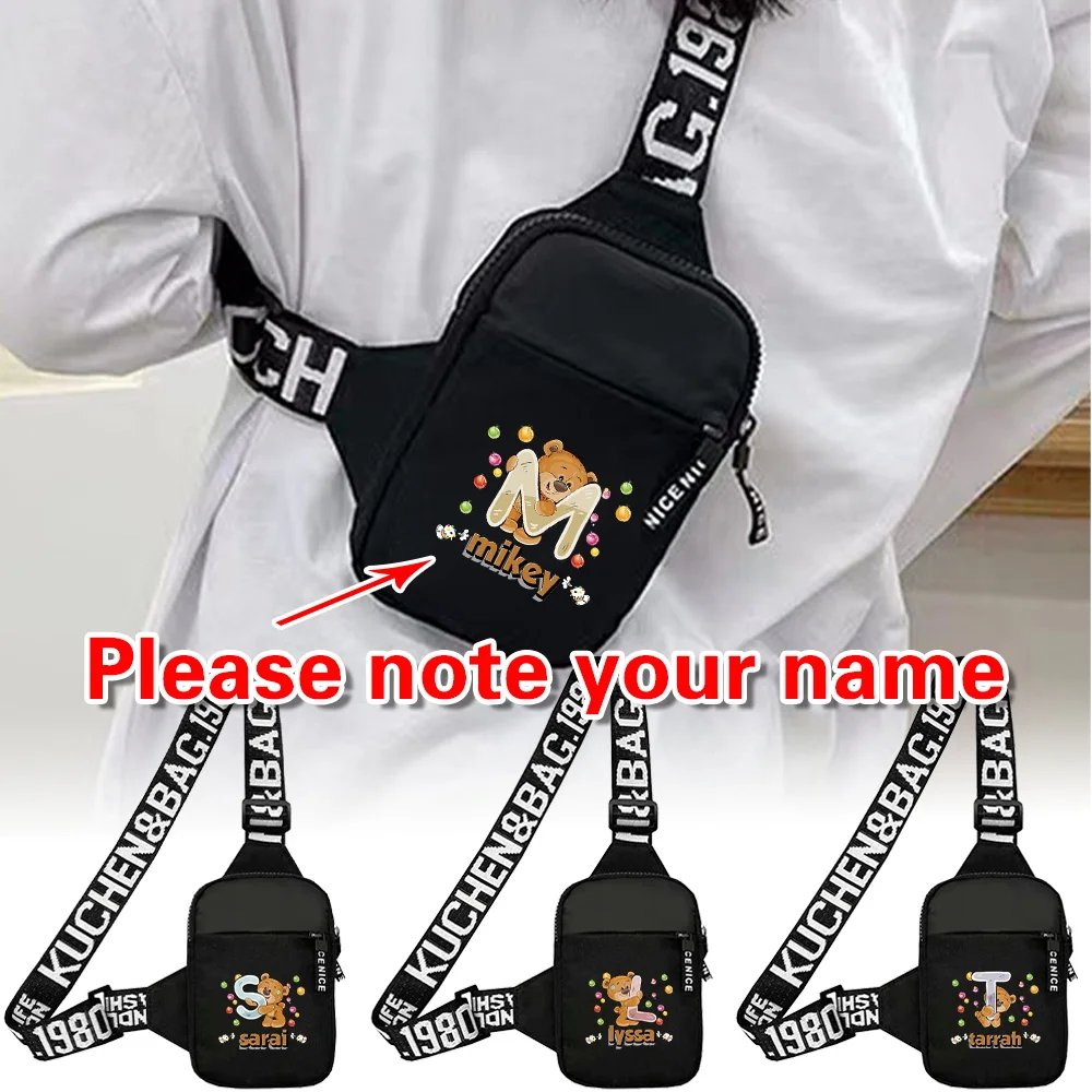 

Персонализированная нагрудная сумка с именем по индивидуальному заказу для мужчин и женщин, спортивные сумки через плечо на одно плечо, мини-модная нагрудная сумка для фитнеса и йоги