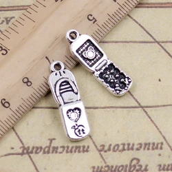 10pcs Charms Mobile Phone 27x8mm Tibetan Silver Color Pendants Antique Jewelry Making DIY Handmade Craft