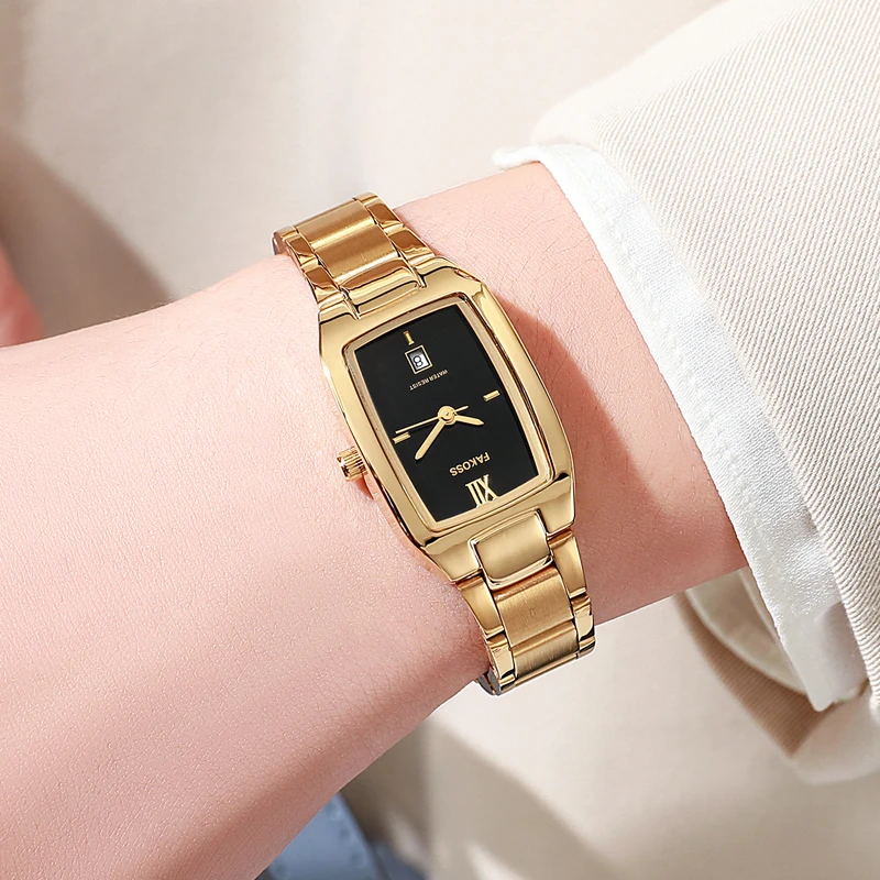 2025 relógio de aço inoxidável para mulheres presente de luxo quartzo relógios femininos moda jovem simples quadrado data relógio reloj mujer