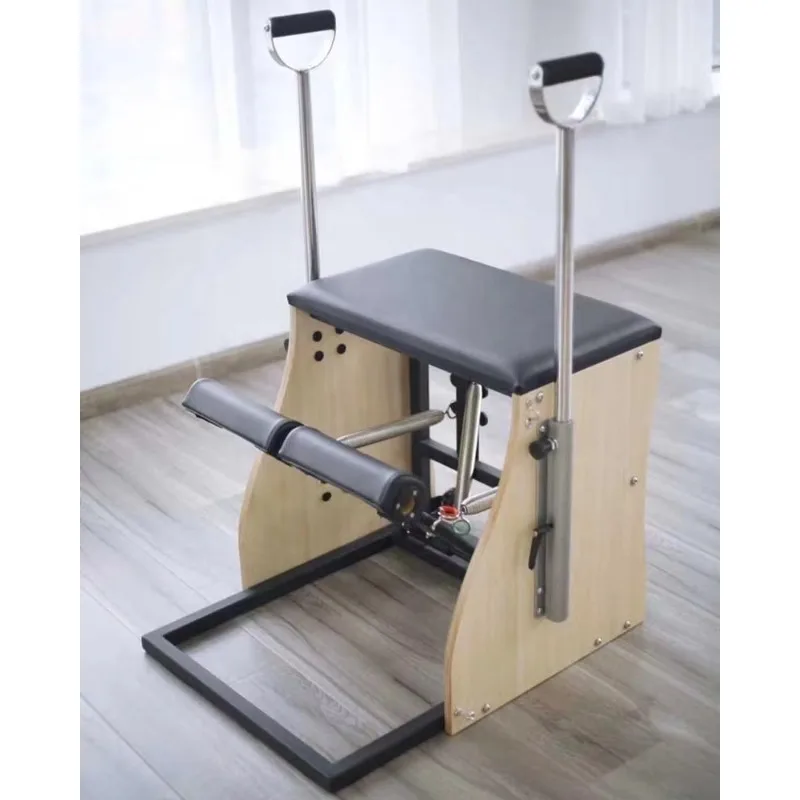 

YTYIN Queenlife Eco White Maple Wood Pilates Combo Chair | 4 Springs Stability with Wooden Handles for Yoga Studio